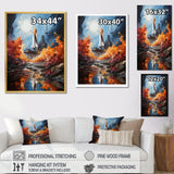 Impressionist Cosmic Rocket Ship Voyage - Rocketship Canvas Wall Art