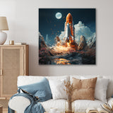 Rocketship Cosmic Odyssey - Rocketship Canvas Wall Art