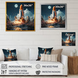 Rocketship Cosmic Odyssey - Rocketship Canvas Wall Art