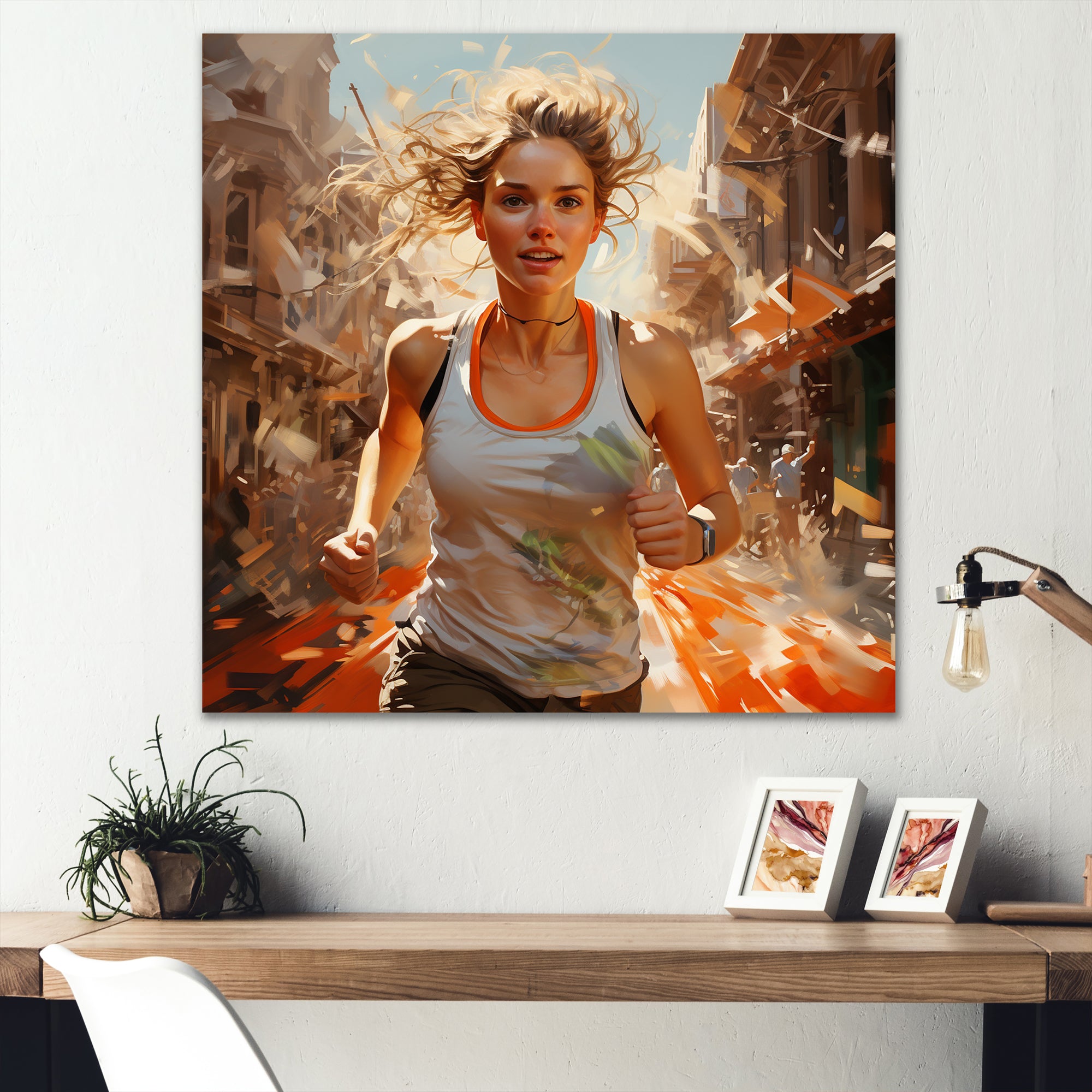 In Shape Running Athlete - Running Canvas Wall Art