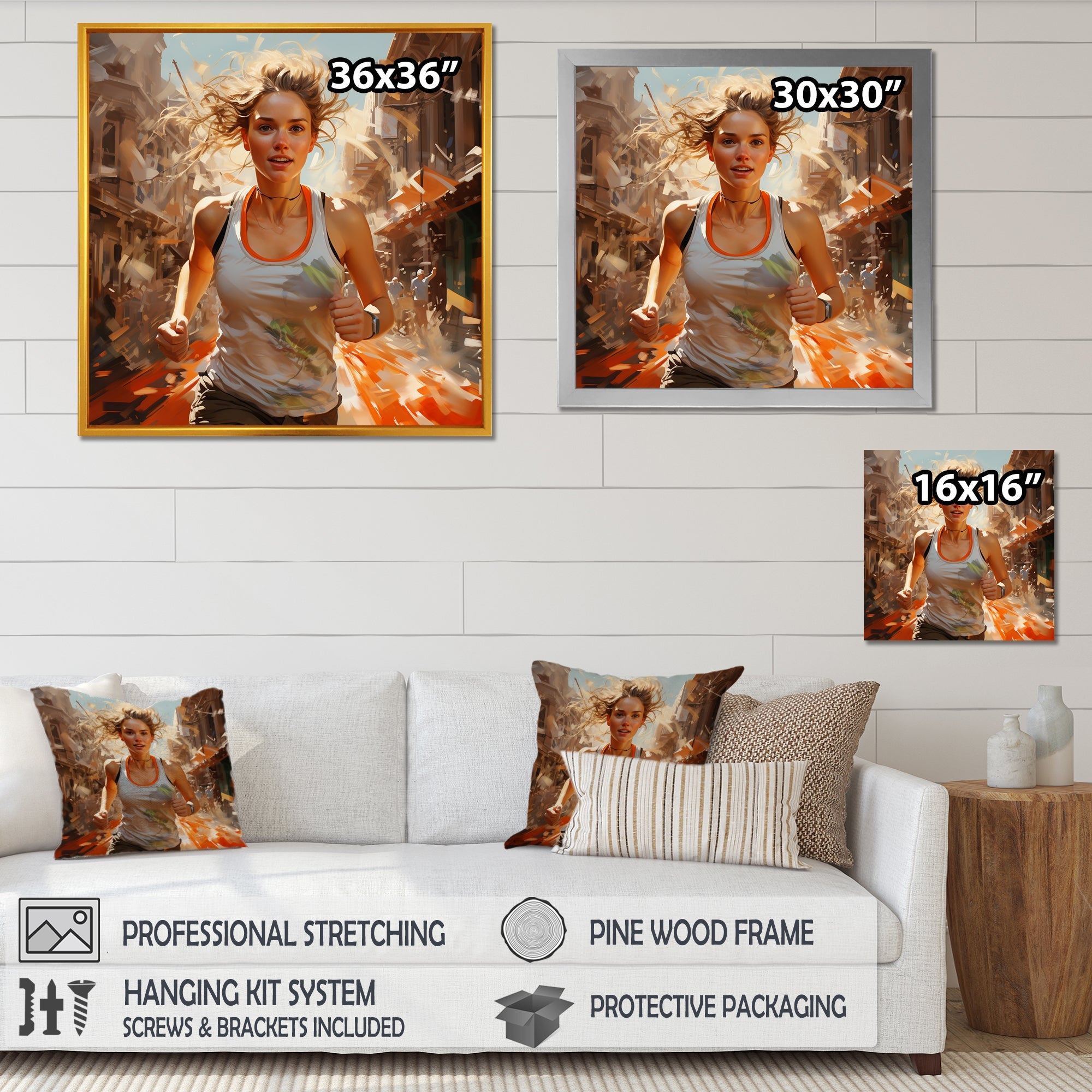 In Shape Running Athlete - Running Canvas Wall Art