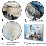 Grey And Blue Majestic Bird - Bird Framed Canvas Art