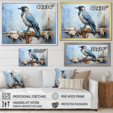 Grey And Blue Majestic Bird - Bird Framed Canvas Art
