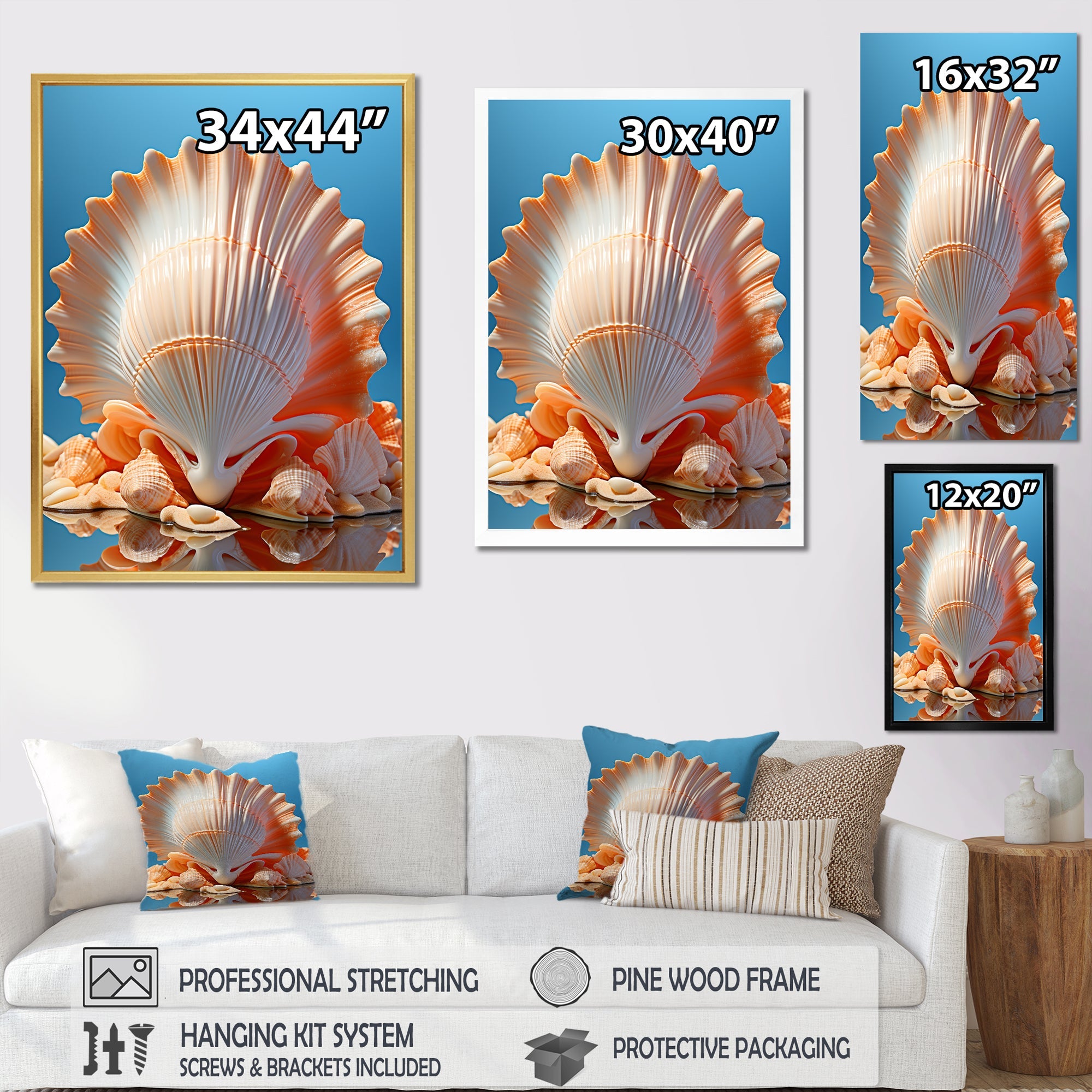 Opulent Symbolic Shells - Seashell Wall Decor