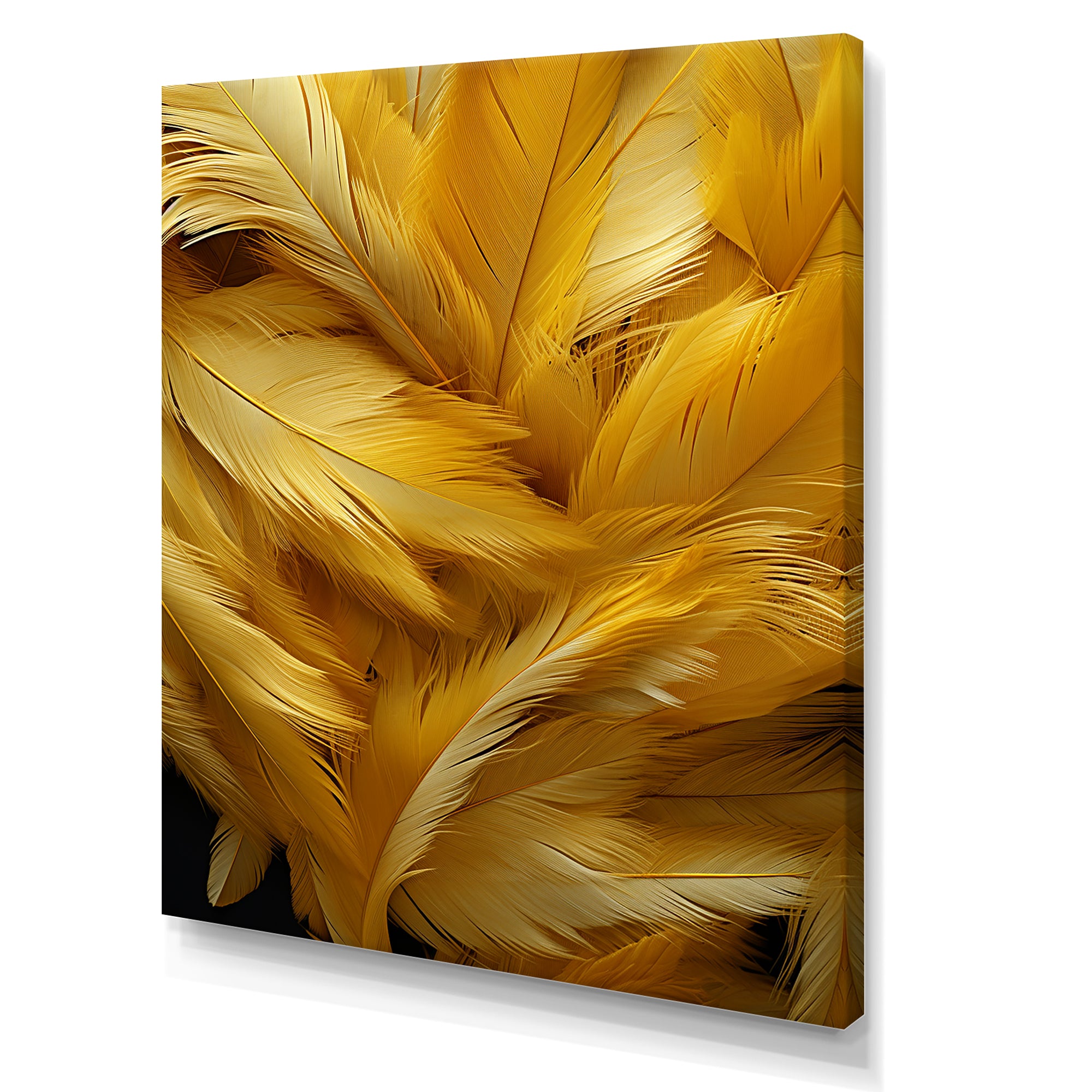 Golden Feather Grin - Feathers Wall Decor