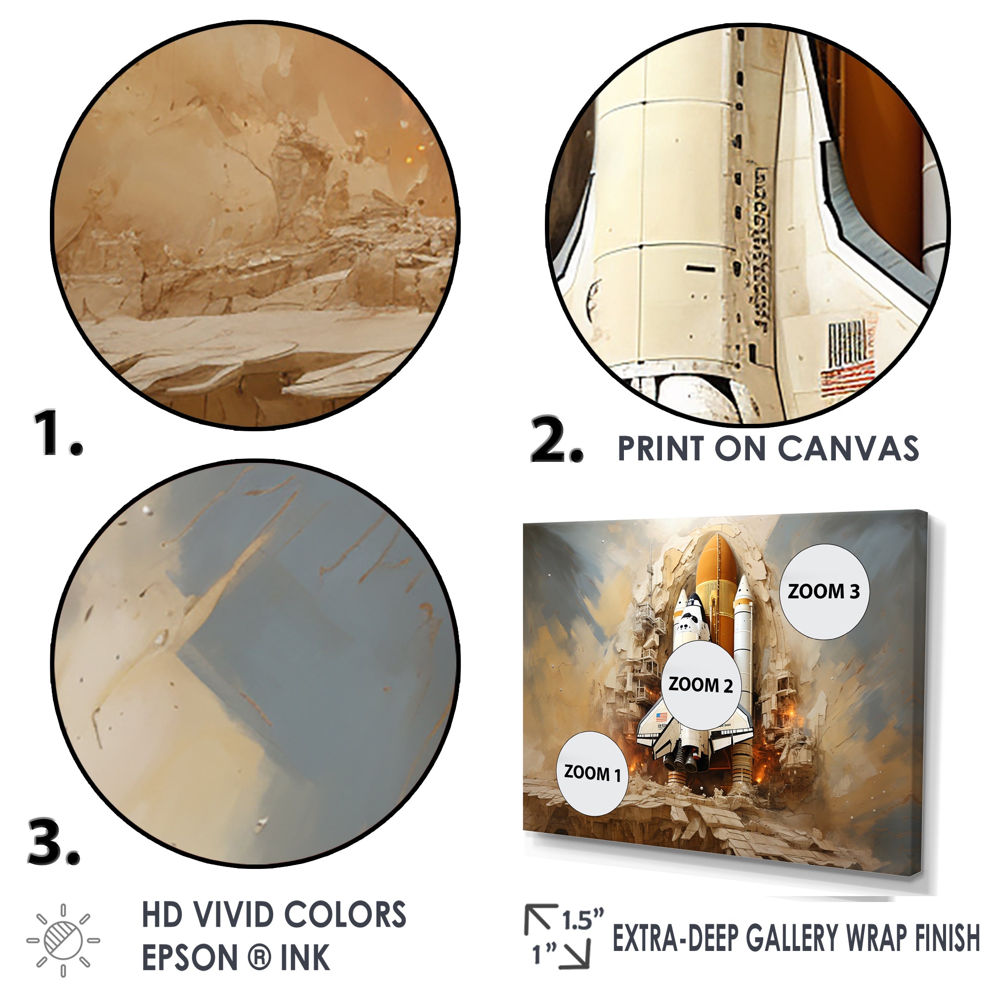 Abstract Space Shuttle Launch - Space Shuttle Canvas Wall Art