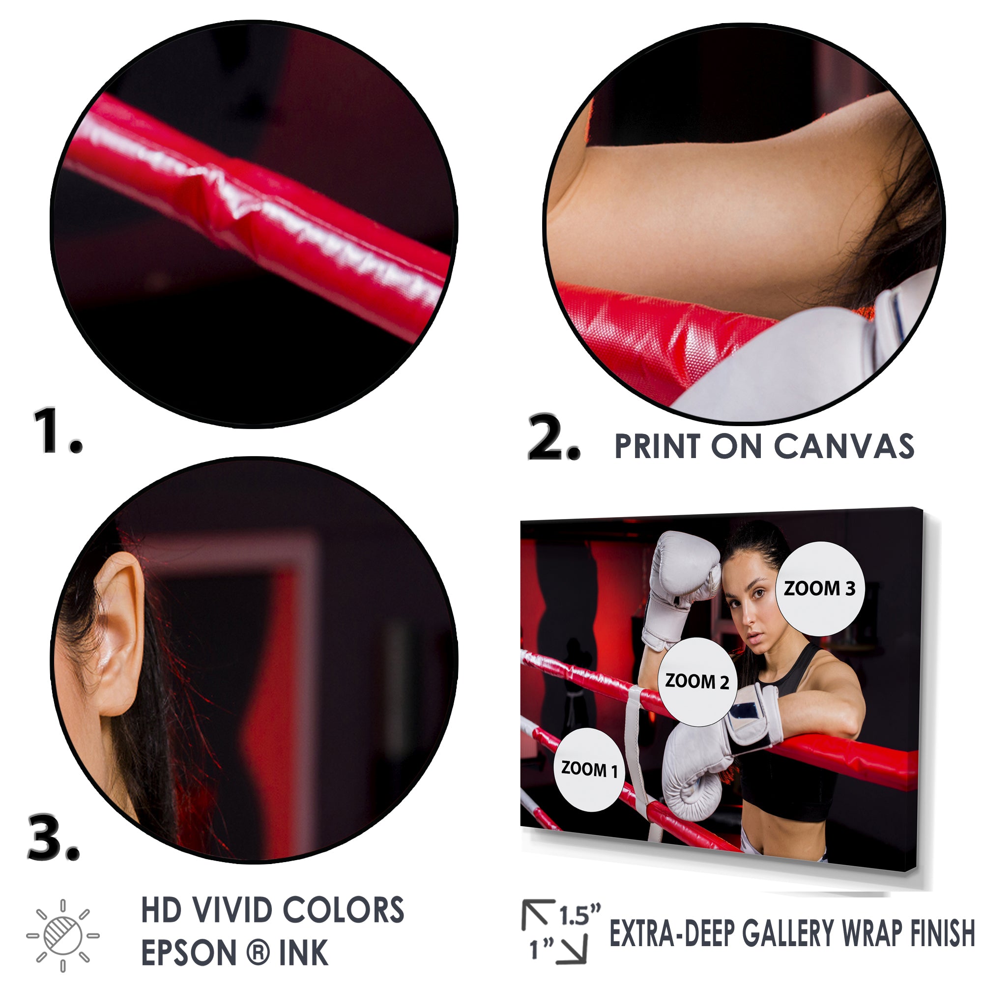 Boxer Girl Posing In The Gym - Sport Boxer Canvas Wall Art