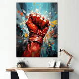 Boxing Illustration Of A Red Boxing Glove - Sport Boxer Canvas Wall Art