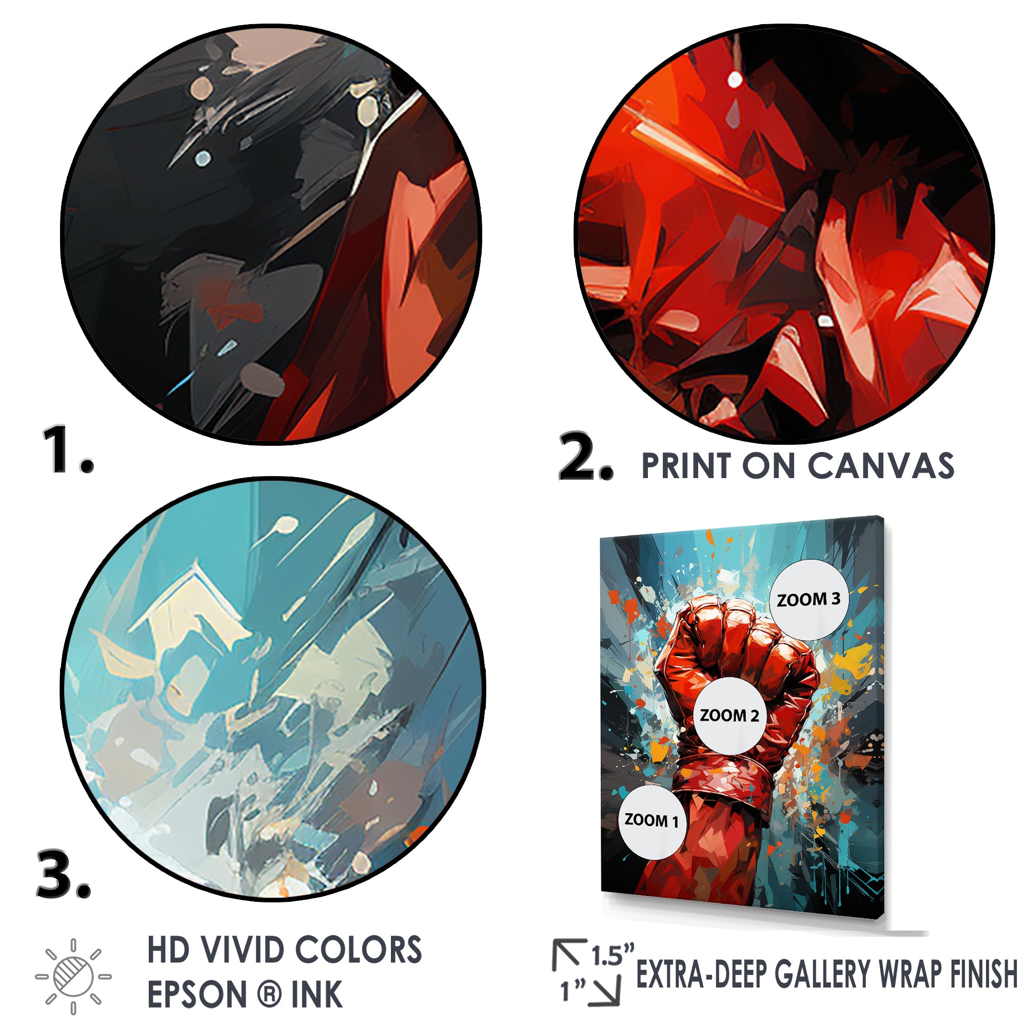 Boxing Illustration Of A Red Boxing Glove - Sport Boxer Canvas Wall Art