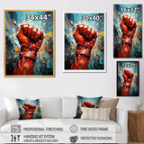Boxing Illustration Of A Red Boxing Glove - Sport Boxer Canvas Wall Art