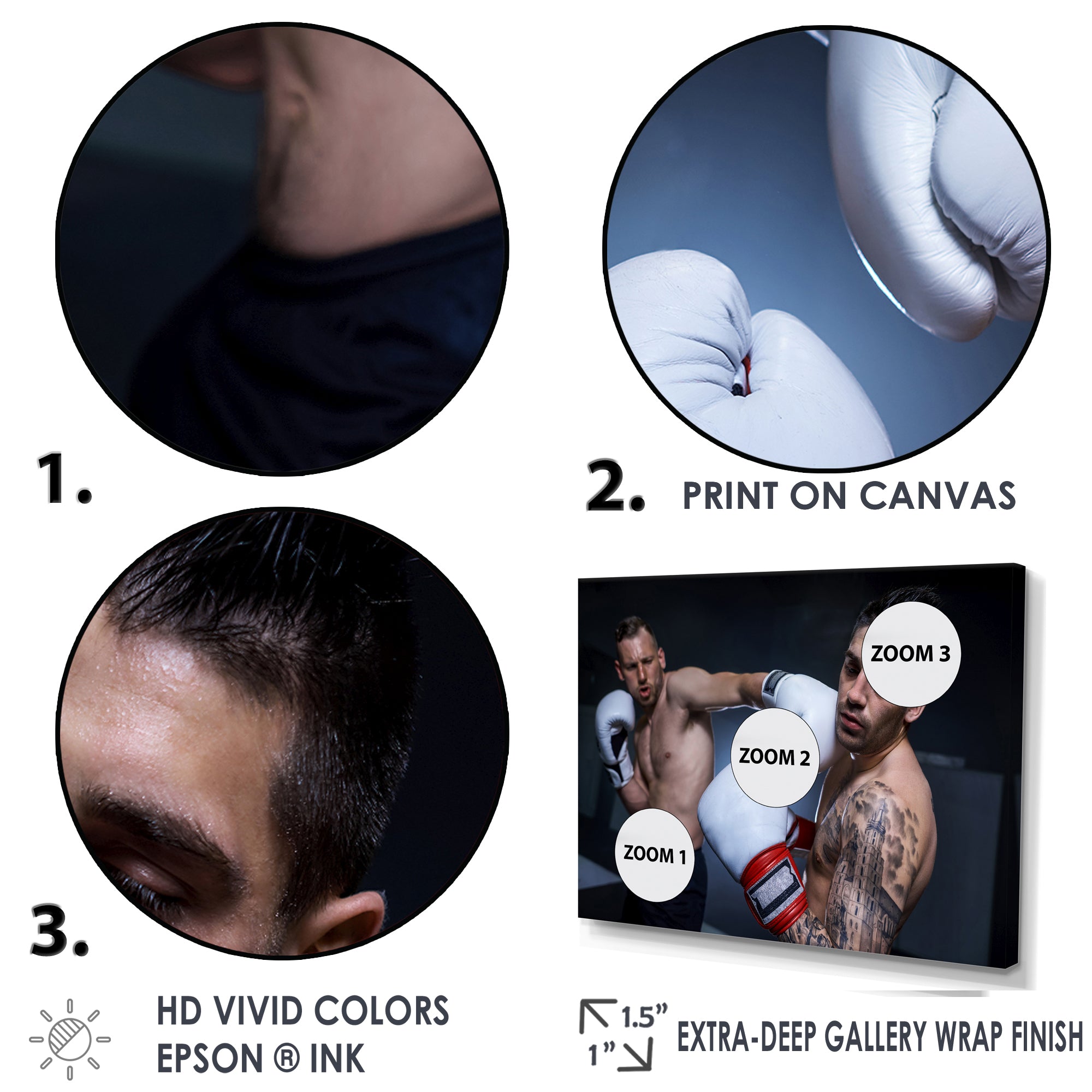 Boxing March Of Two Male Boxers - Sport Boxer Canvas Wall Art