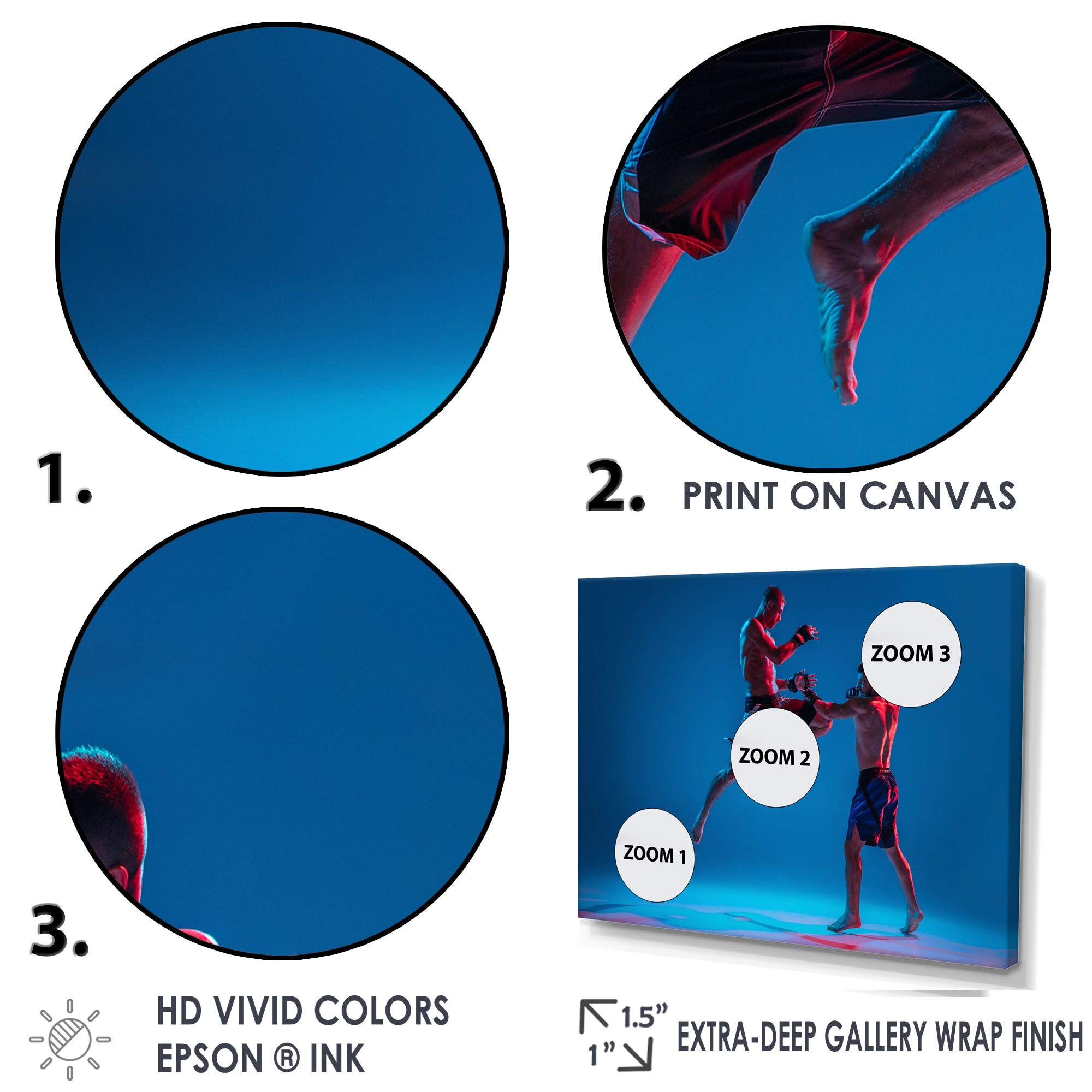 Two MMA Fighters Boxing - Sport Boxer Canvas Wall Art