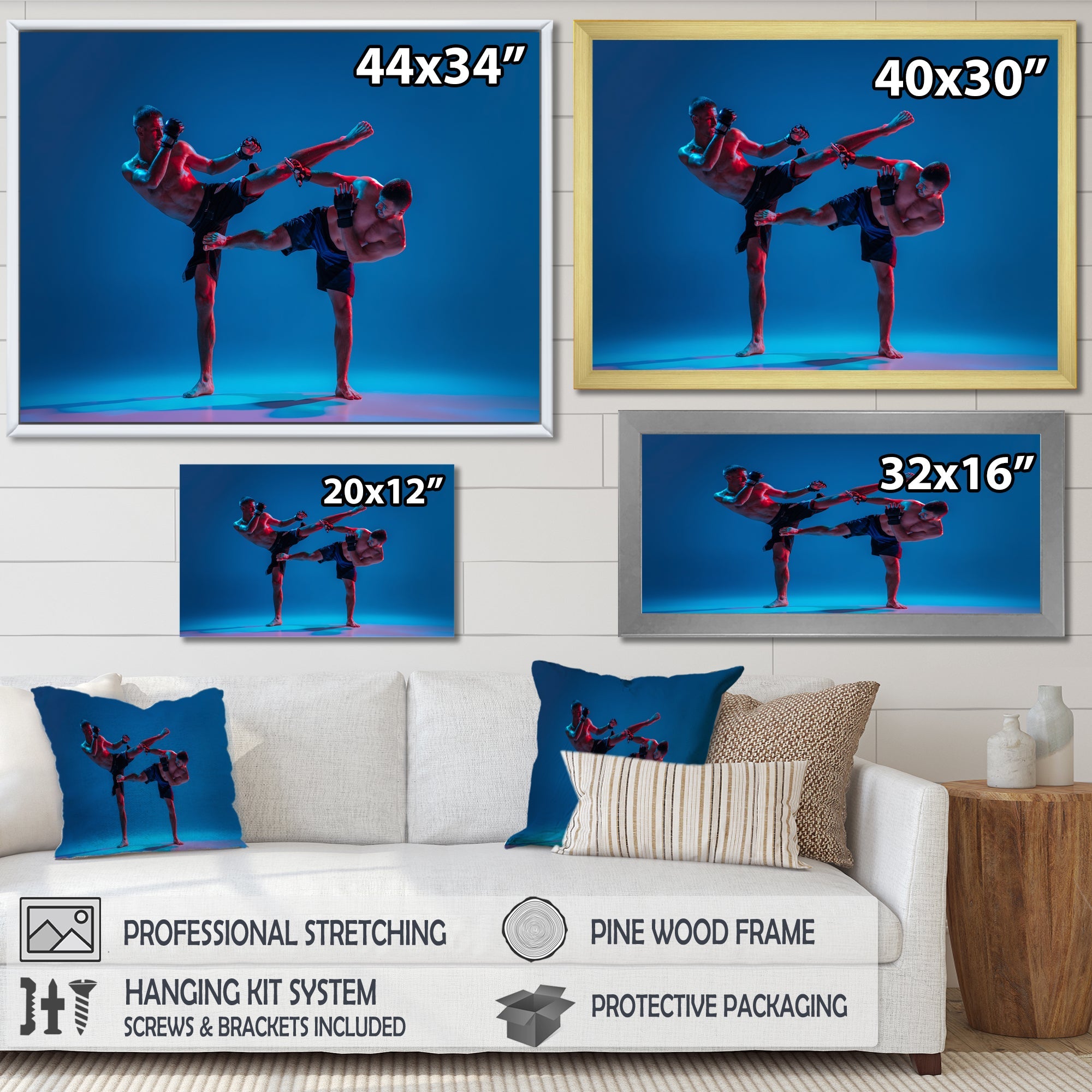 Two MMA Fighters Boxing I - Sport Boxer Canvas Wall Art