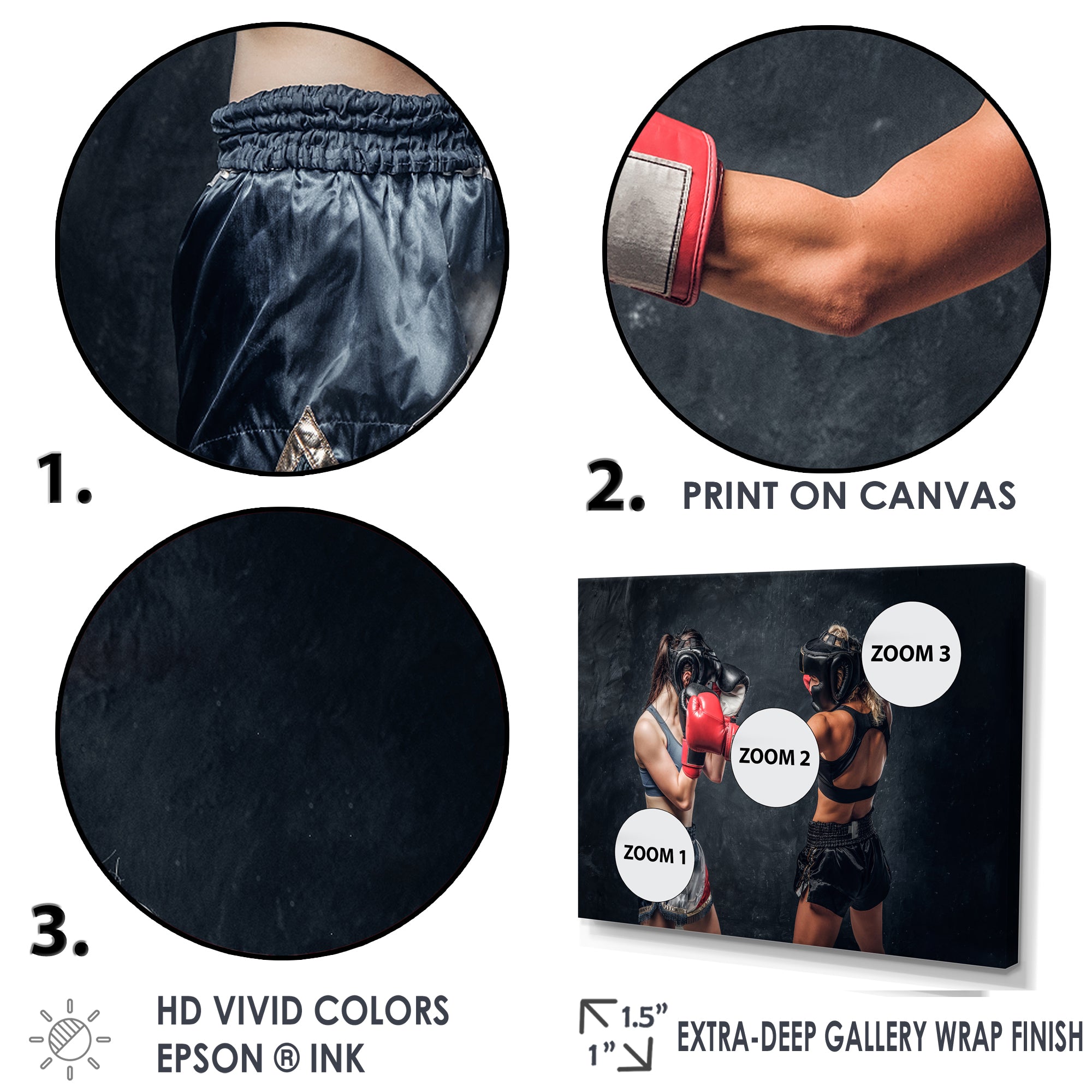 Two Female Boxers Fighting - Sport Boxer Canvas Wall Art