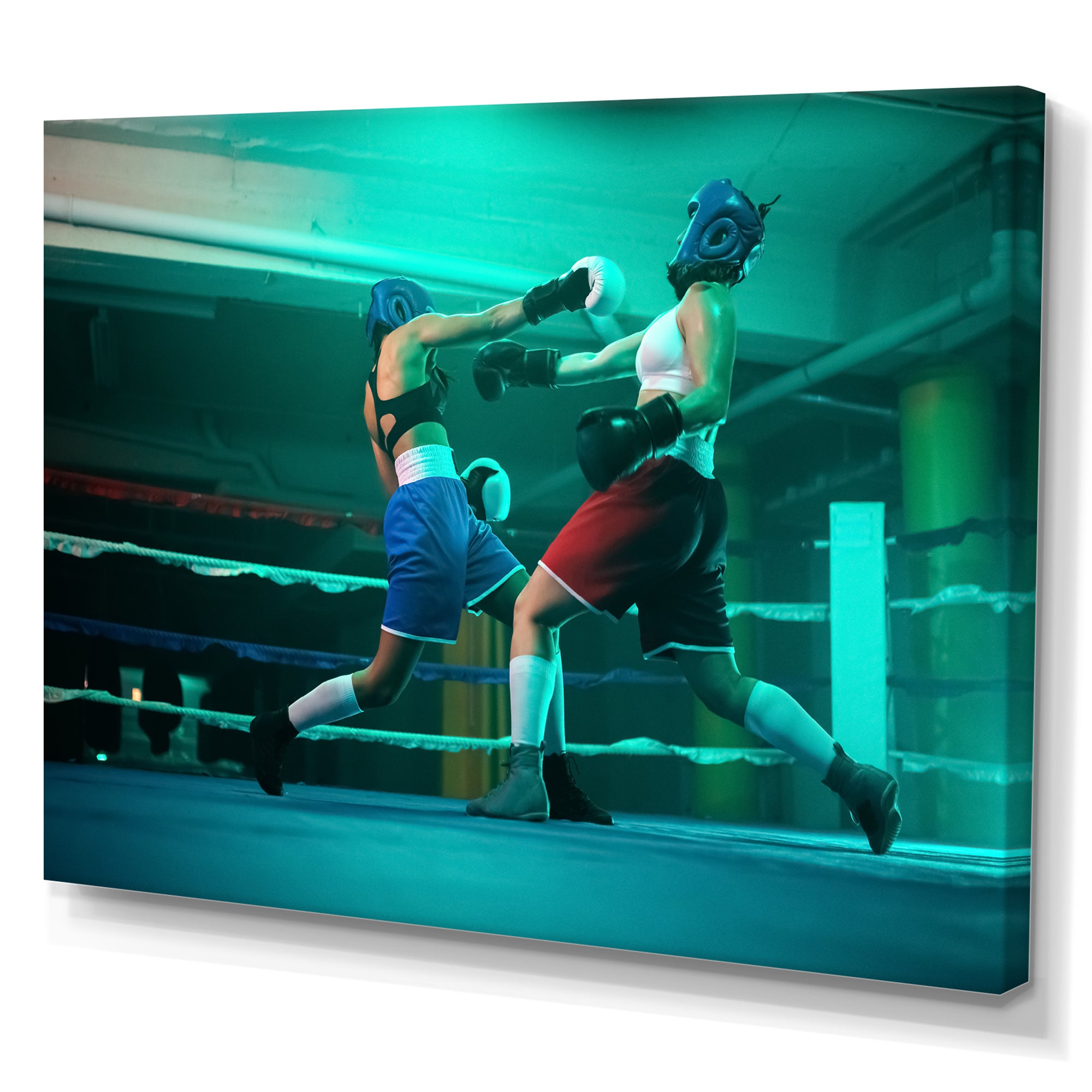 Female Boxers Boxing In The Gym - Sport Boxer Canvas Wall Art