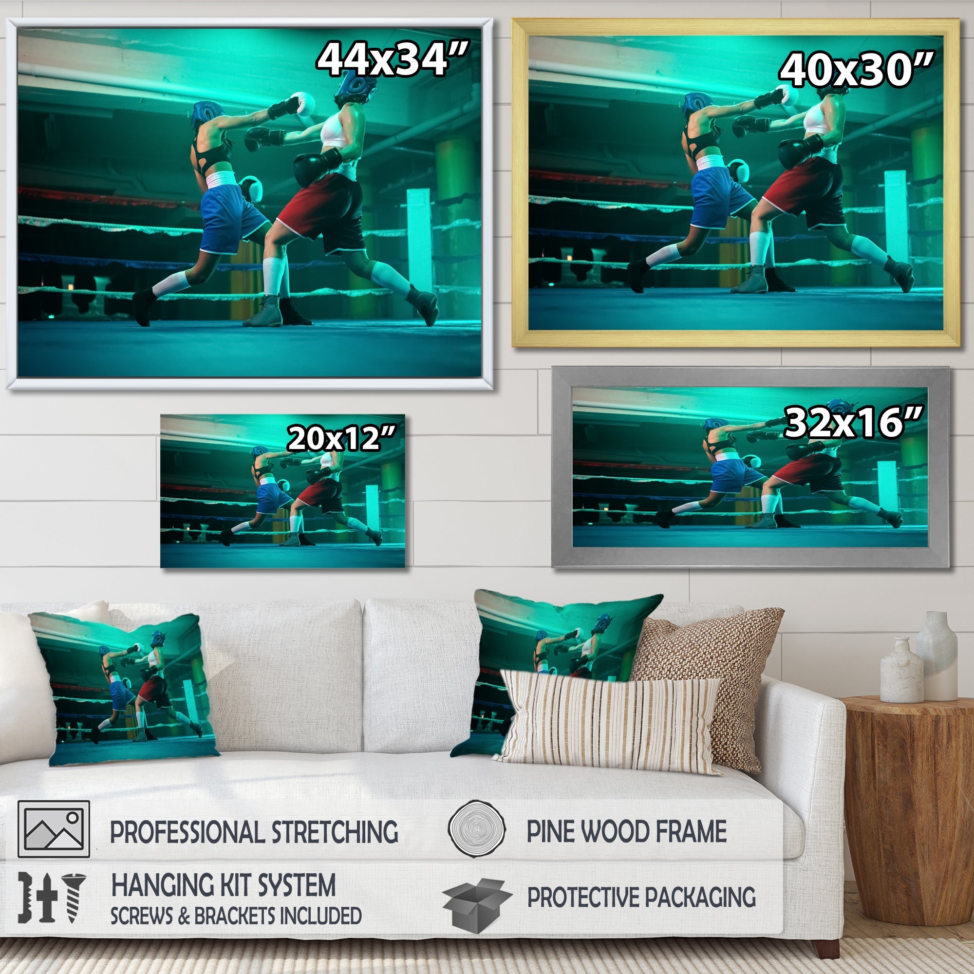 Female Boxers Boxing In The Gym - Sport Boxer Canvas Wall Art