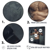 Shirtless Aggressive Fighter Boxer Gloves - Sport Boxer Canvas Wall Art