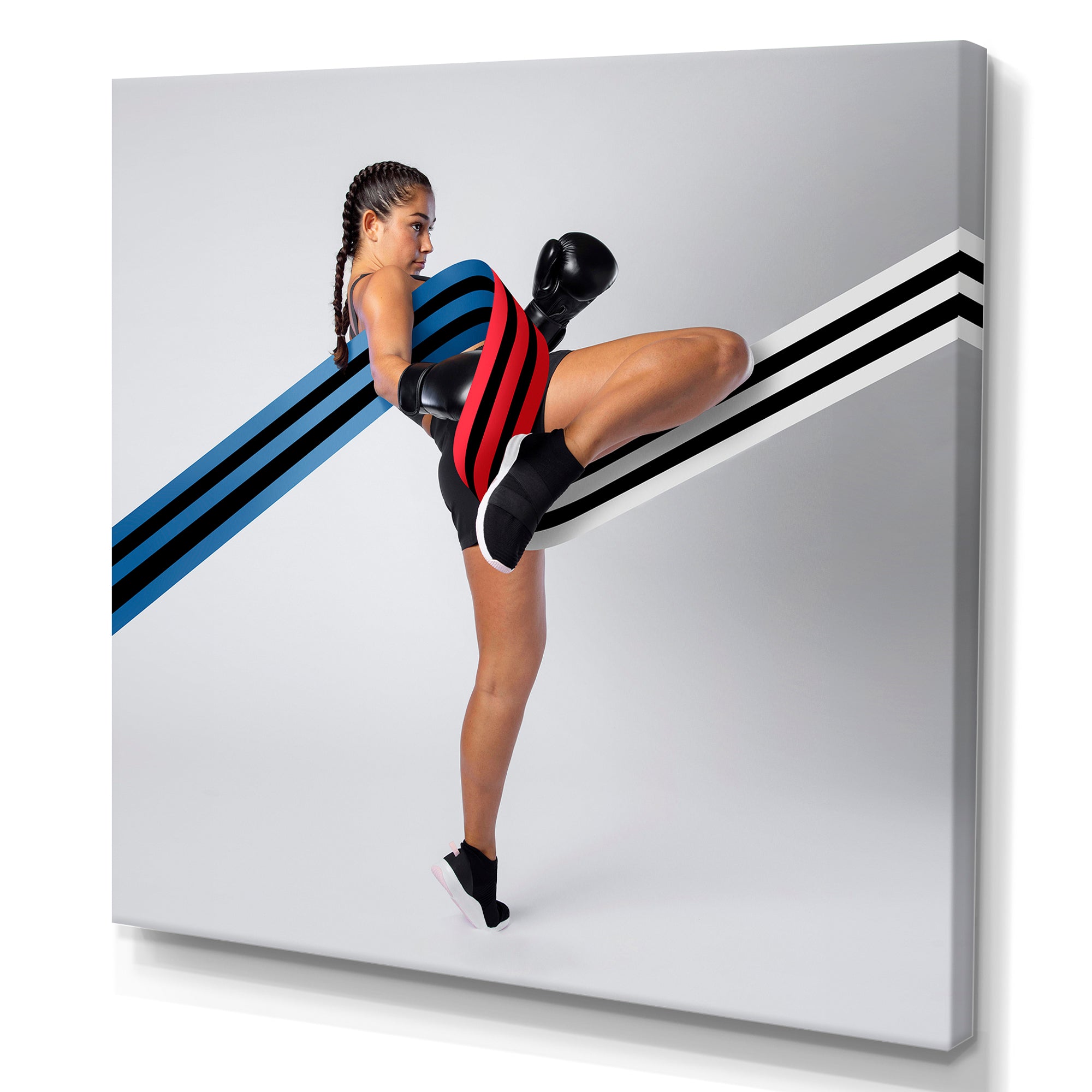 Woman Enjoying Boxing - Sport Boxer Canvas Wall Art