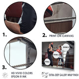 Young Trainer Training A Little Girl Boxer - Sport Boxer Canvas Wall Art