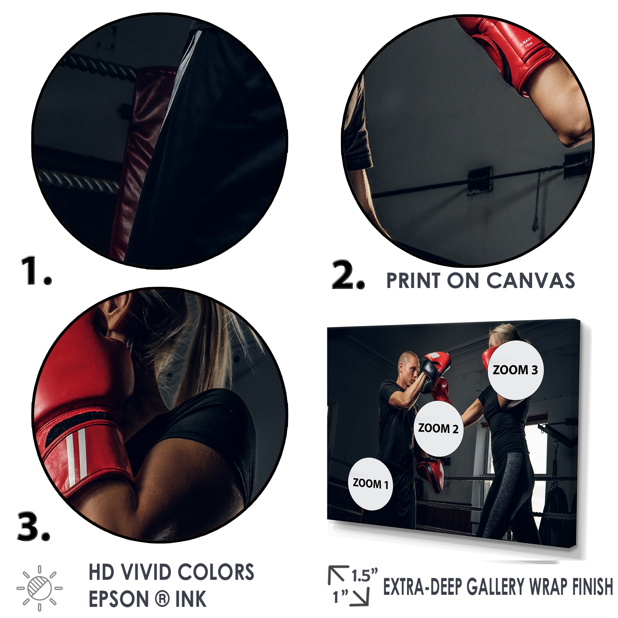 Sportive Blond Woman Has Boxing Training With Her Trainer - Sport Boxer Canvas Wall Art