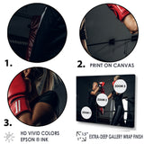 Sportive Blond Woman Has Boxing Training With Her Trainer - Sport Boxer Canvas Wall Art