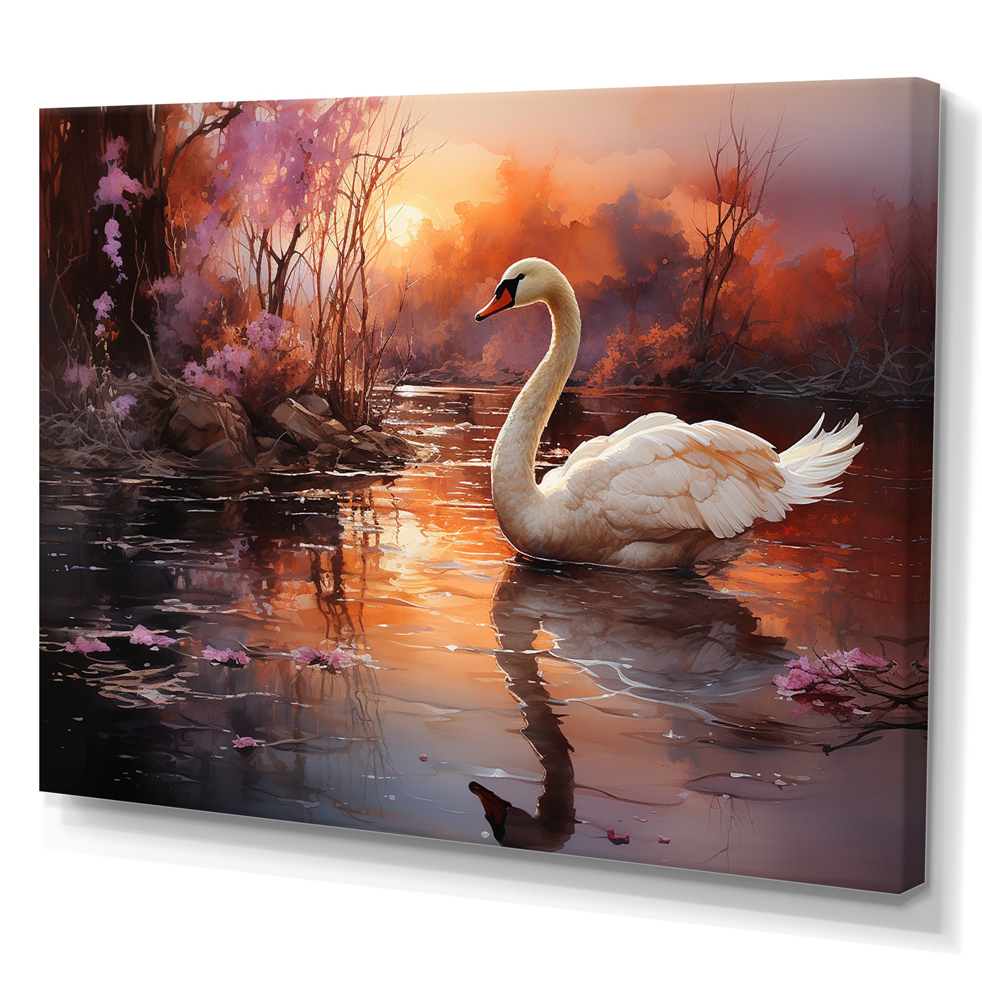 Mystic Dawns Swan - Swans Wall Art Prints