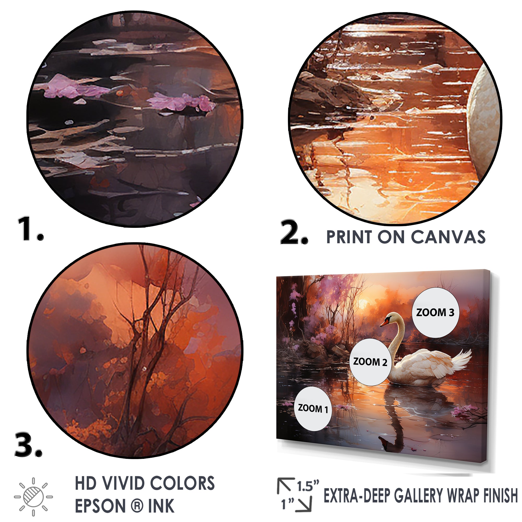 Mystic Dawns Swan - Swans Wall Art Prints