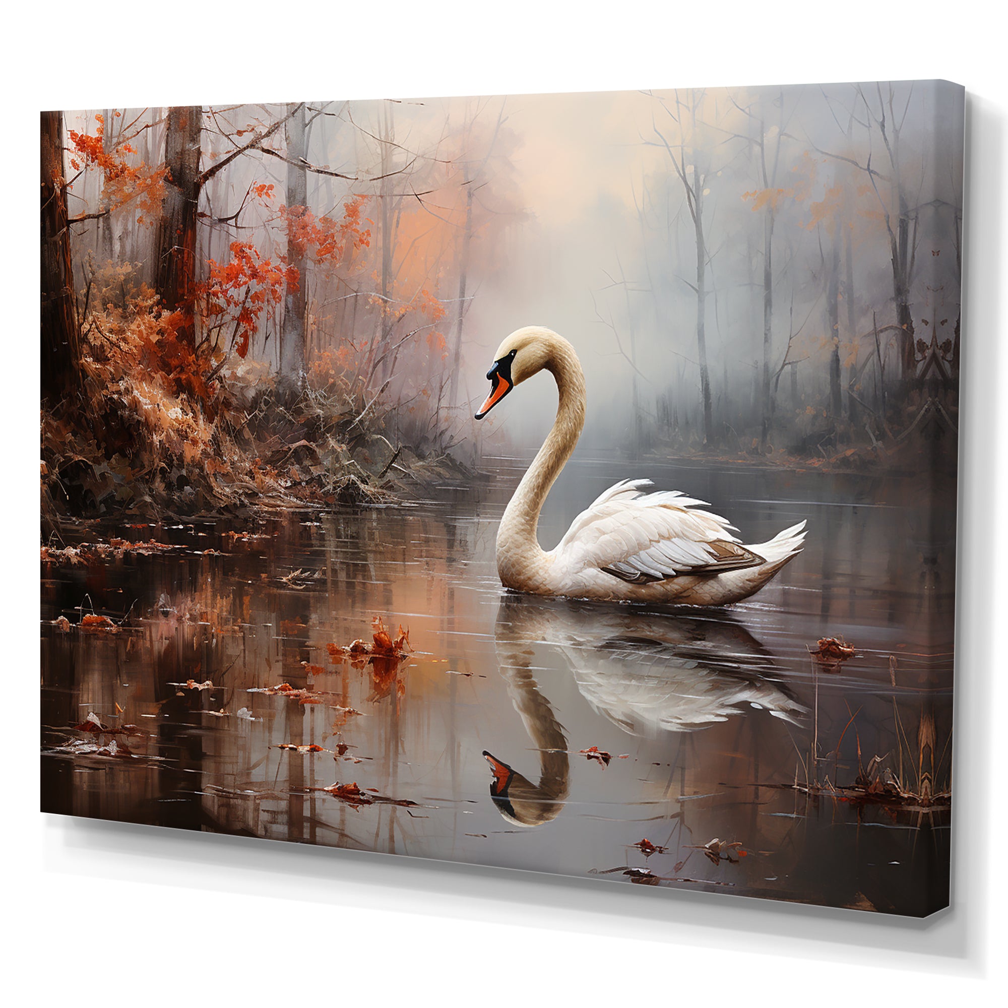 Swan In The Mist - Swans Wall Decor