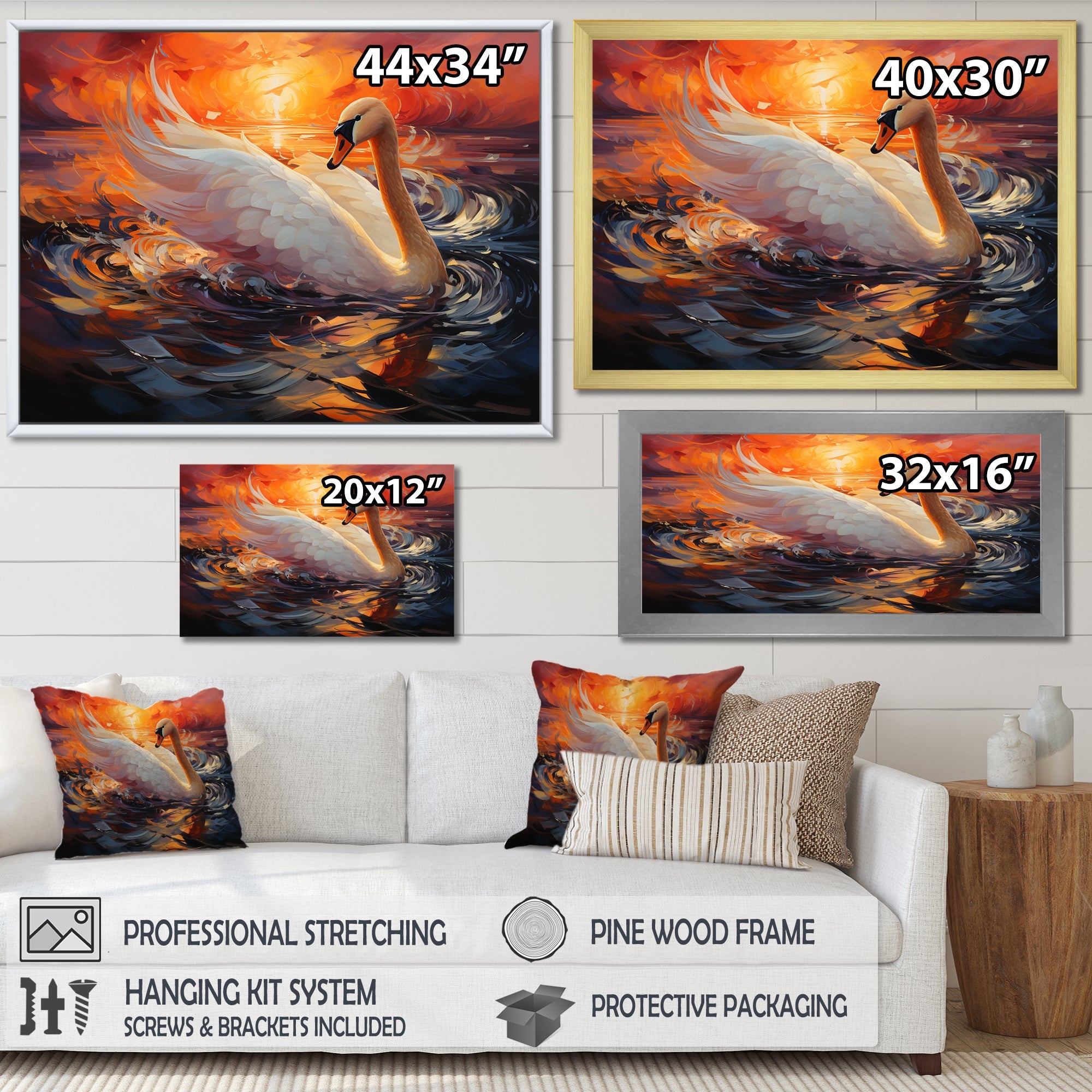 Swans Odyssey Beauty - Swans Bedroom Wall Art