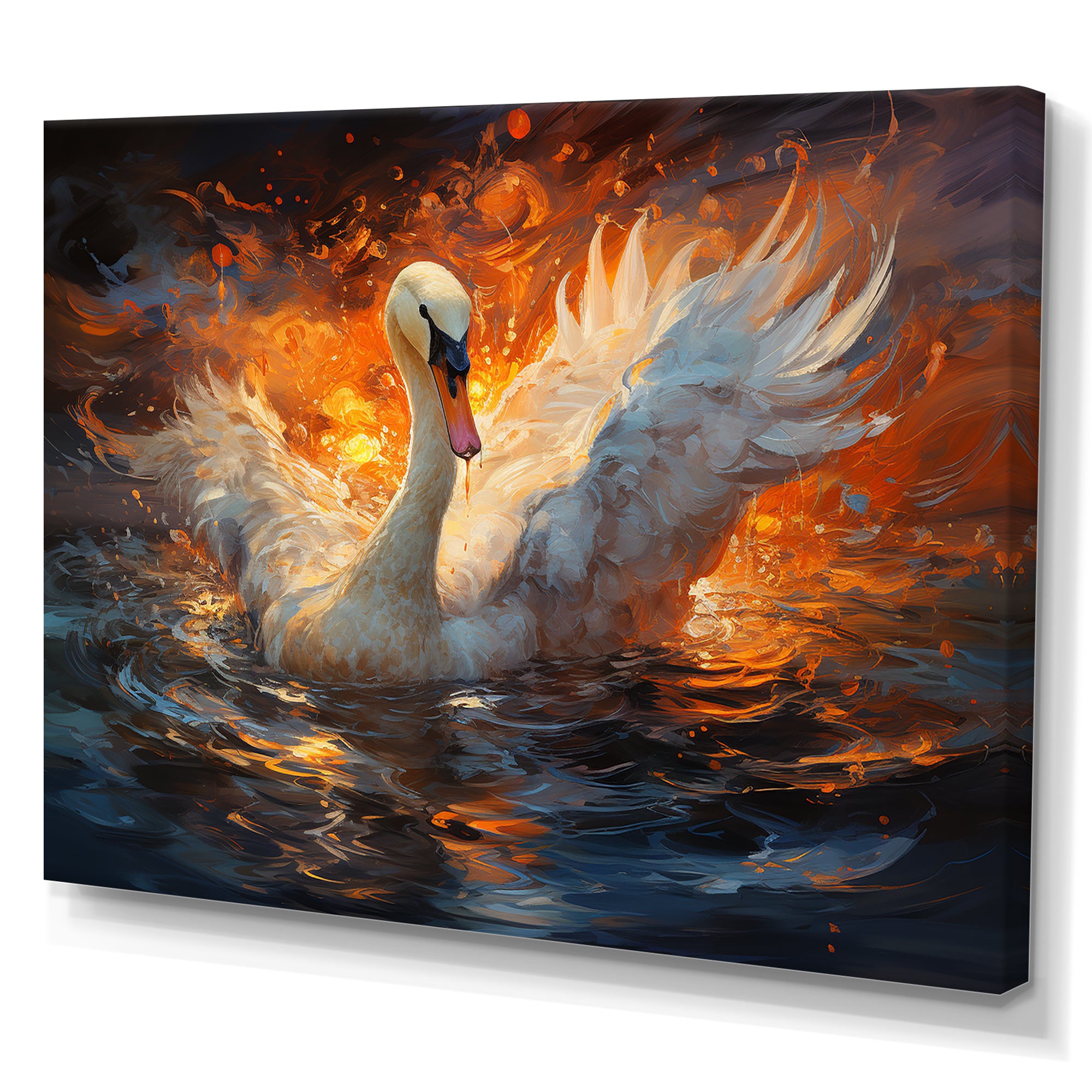 Swans Voyage - Peach Swans Wall Art