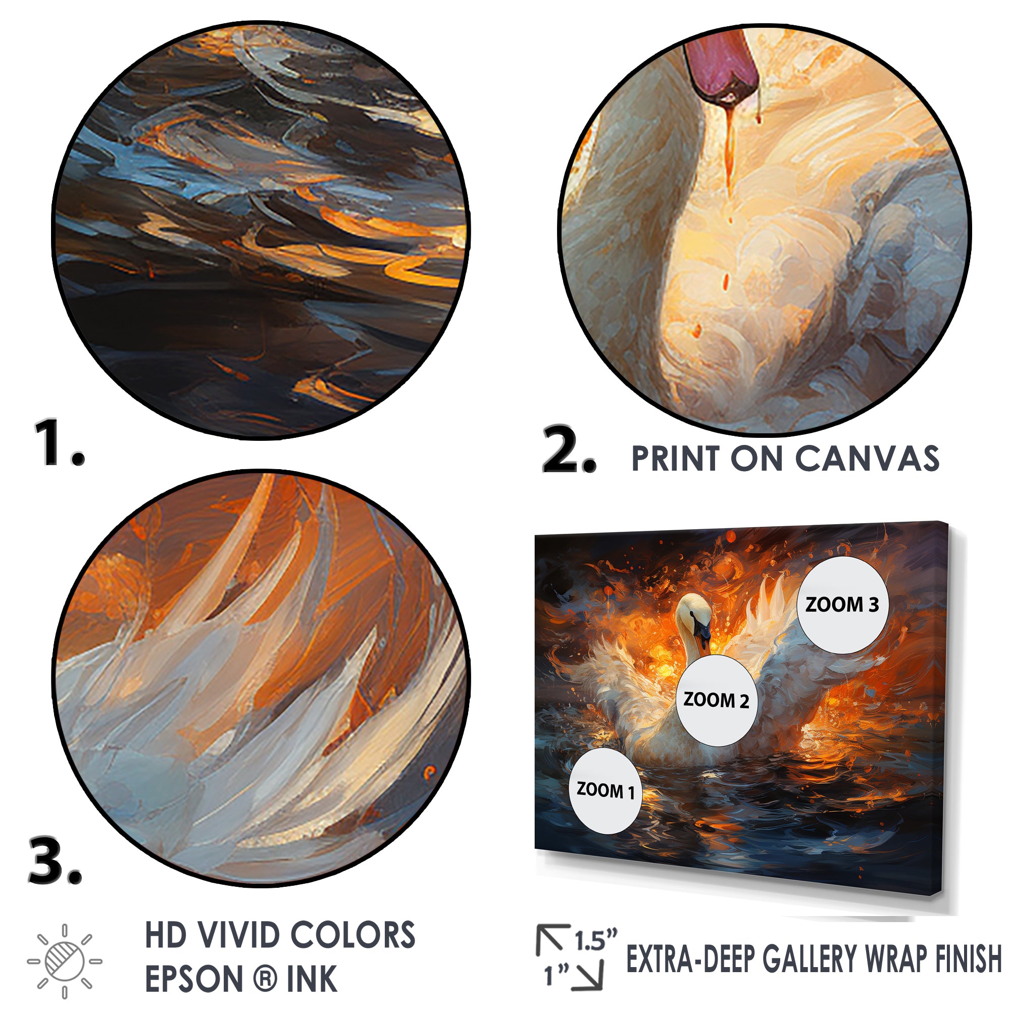 Swans Voyage - Peach Swans Wall Art