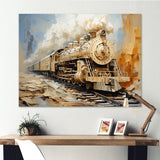 Vintage White Train Dream - Train Canvas Wall Art