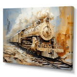 Vintage White Train Dream - Train Canvas Wall Art