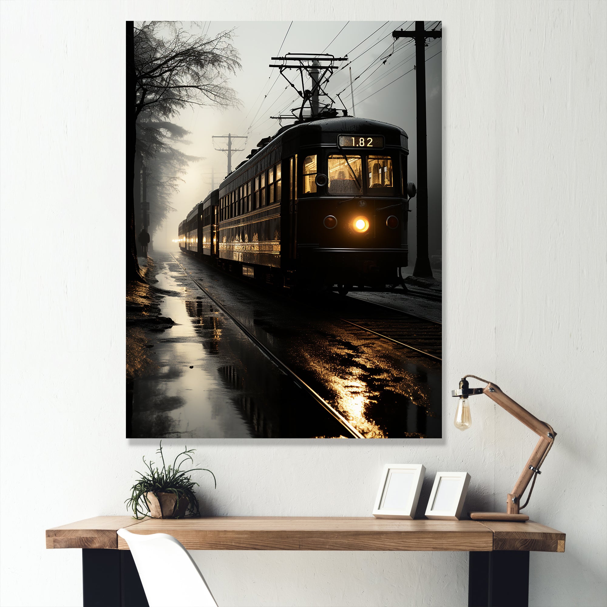 Train In The Dusk Charm In Winter - Train Canvas Wall Art