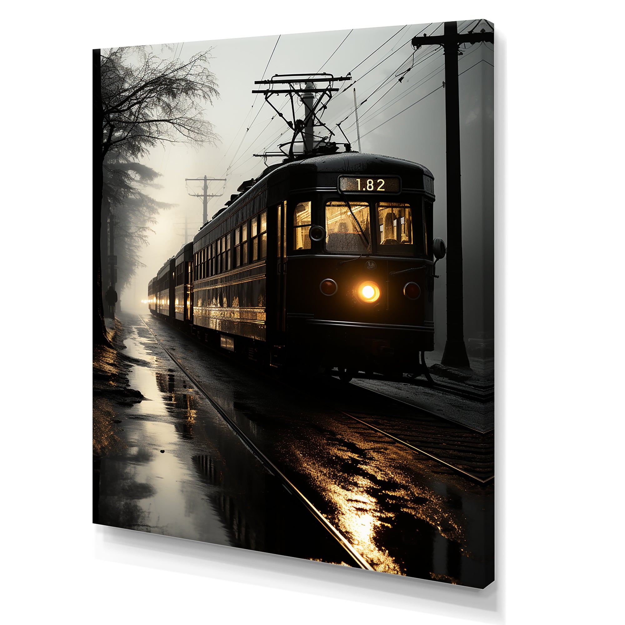 Train In The Dusk Charm In Winter - Train Canvas Wall Art