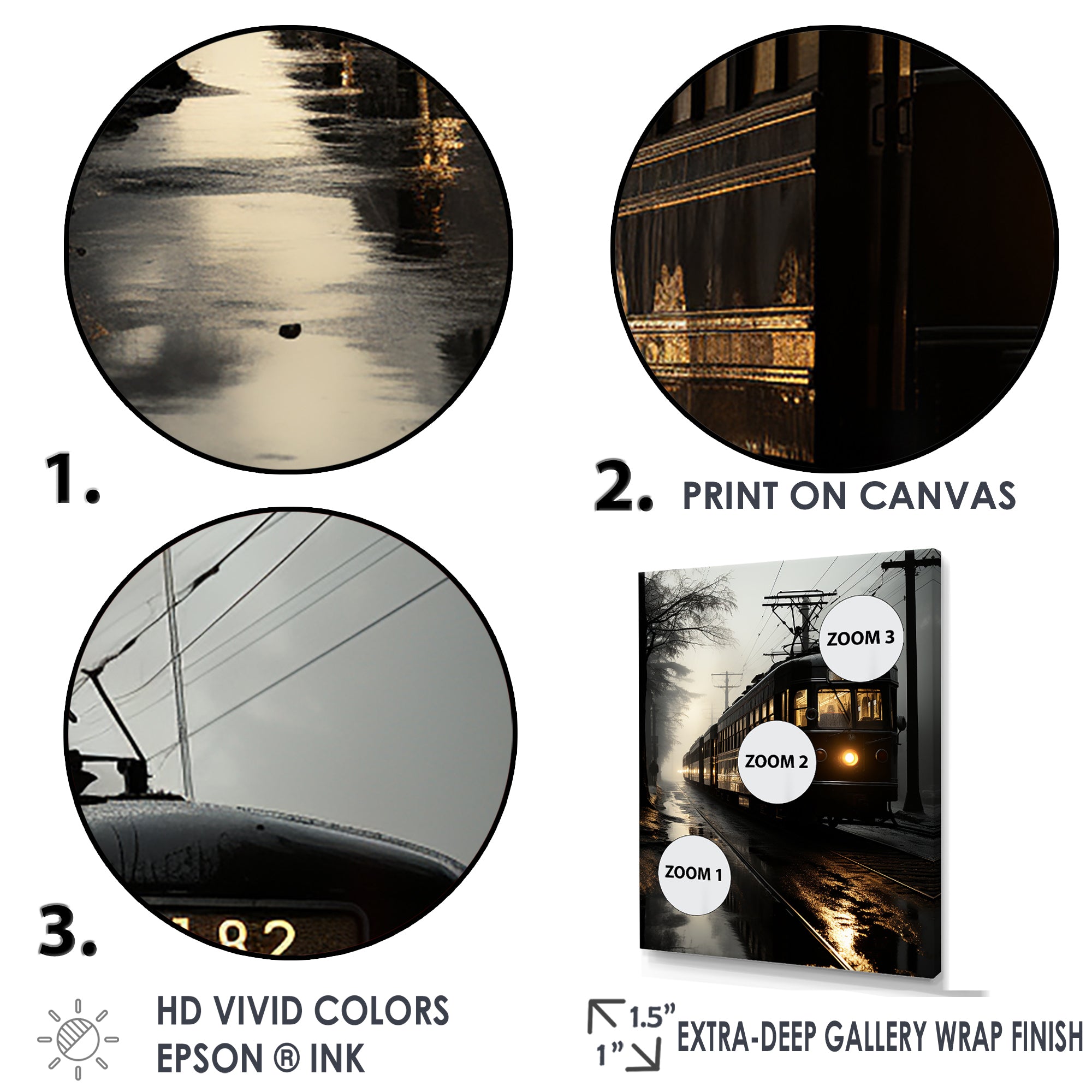 Train In The Dusk Charm In Winter - Train Canvas Wall Art