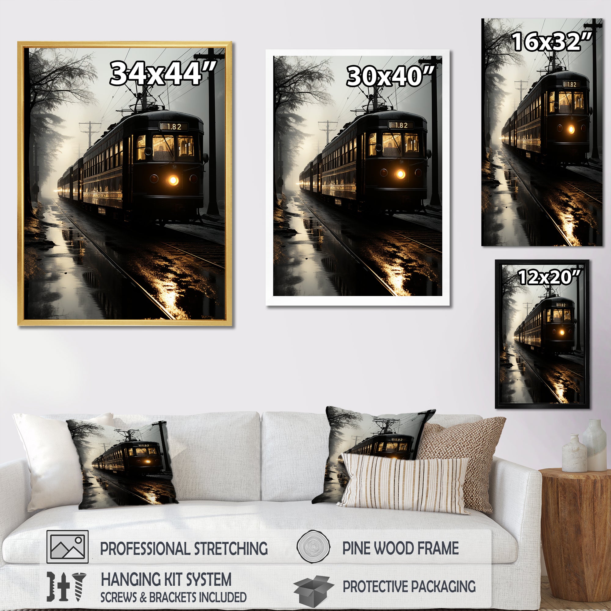 Train In The Dusk Charm In Winter - Train Canvas Wall Art