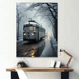 Train Charm In Winter Photo - Train Canvas Wall Art