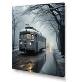 Train Charm In Winter Photo - Train Canvas Wall Art