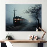 Mystic Train Charm In Winter Photo - Train Canvas Wall Art