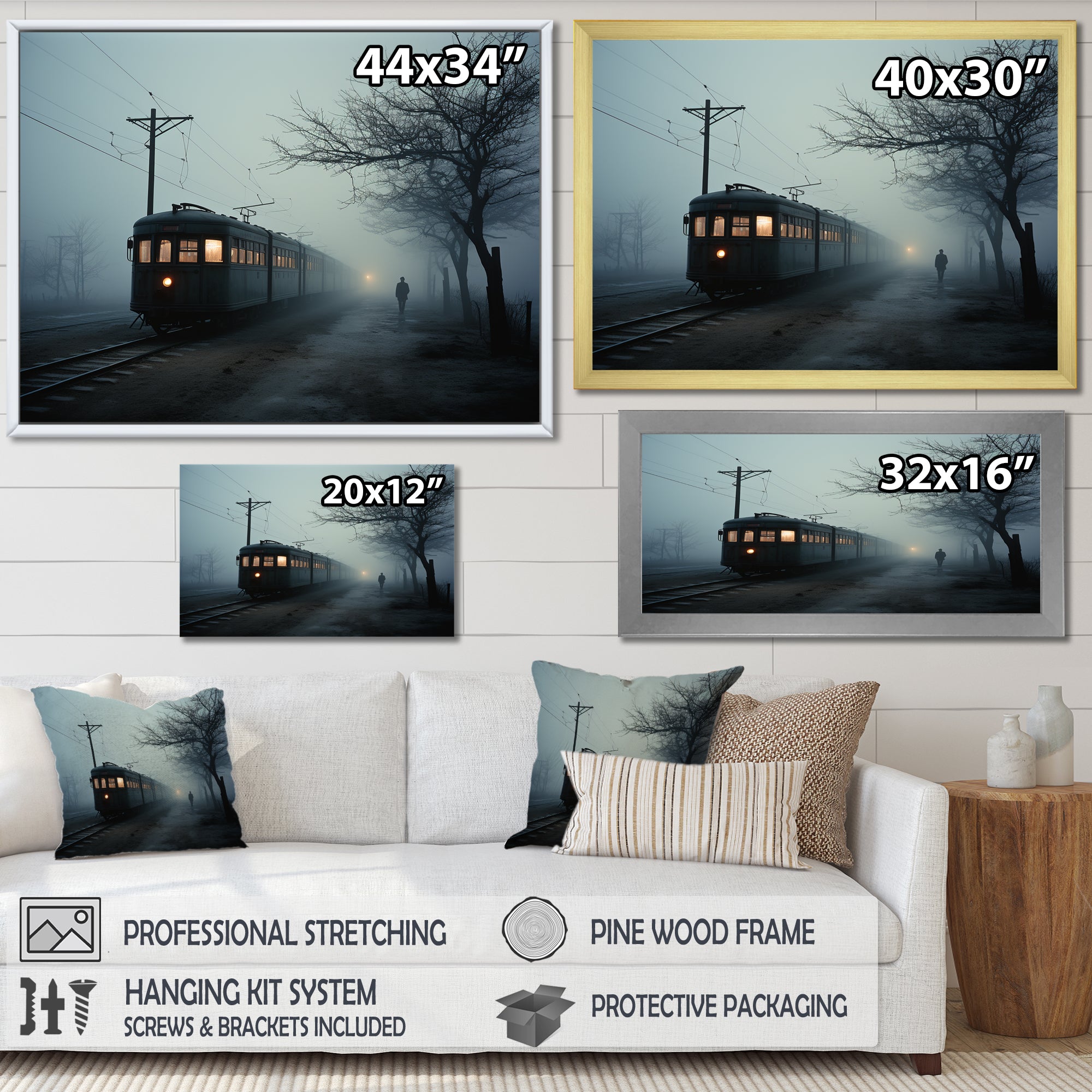 Mystic Train Charm In Winter Photo - Train Canvas Wall Art