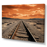 Train Tracks Minimalism Scenery - Train Canvas Wall Art