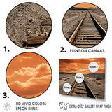 Train Tracks Minimalism Scenery - Train Canvas Wall Art