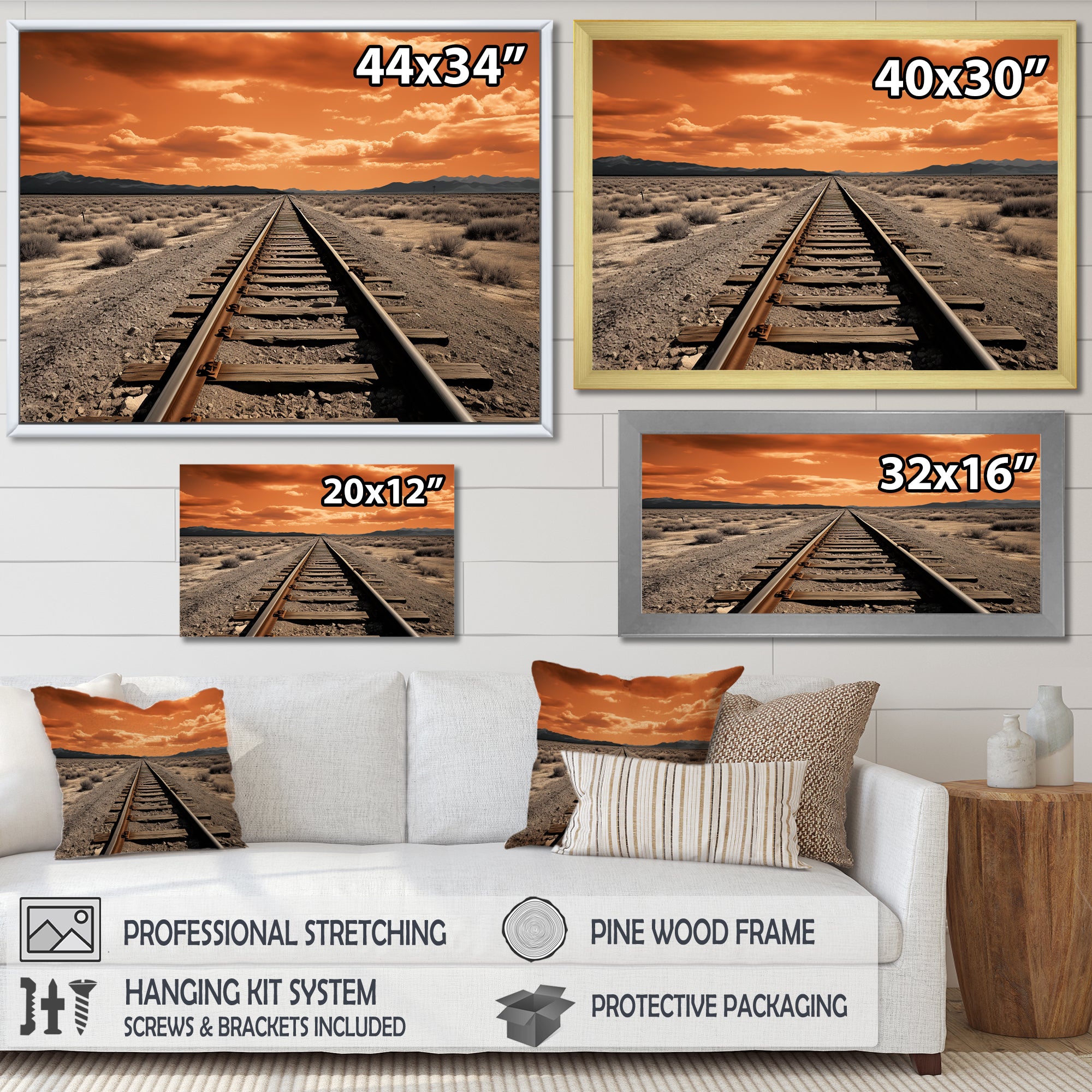 Train Tracks Minimalism Scenery - Train Canvas Wall Art