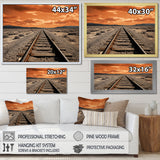 Train Tracks Minimalism Scenery - Train Canvas Wall Art
