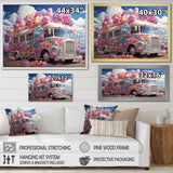 Pastel Ice Cream Van 70s - Car Van Canvas Wall Art