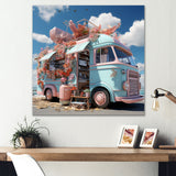 Pastel Ice Cream Truck I - Car Van Canvas Wall Art