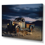 Truck Charm In Winter Photography - Pickup Truck Canvas Wall Art