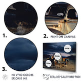 Truck Charm In Winter Photography - Pickup Truck Canvas Wall Art