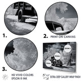 Black And White Truck Charm In Winter photo - Pickup Truck Canvas Wall Art